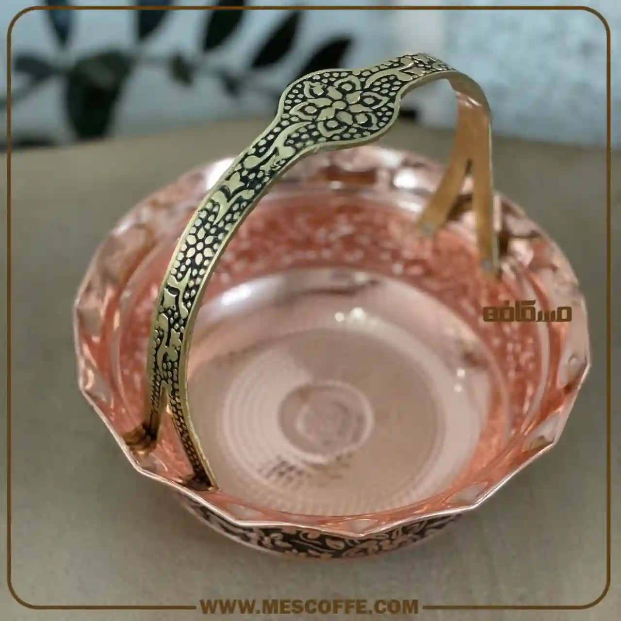 سبد پذیرایی مسی زنجان(مدل گل یاس/کد1909) — تصویر ۶