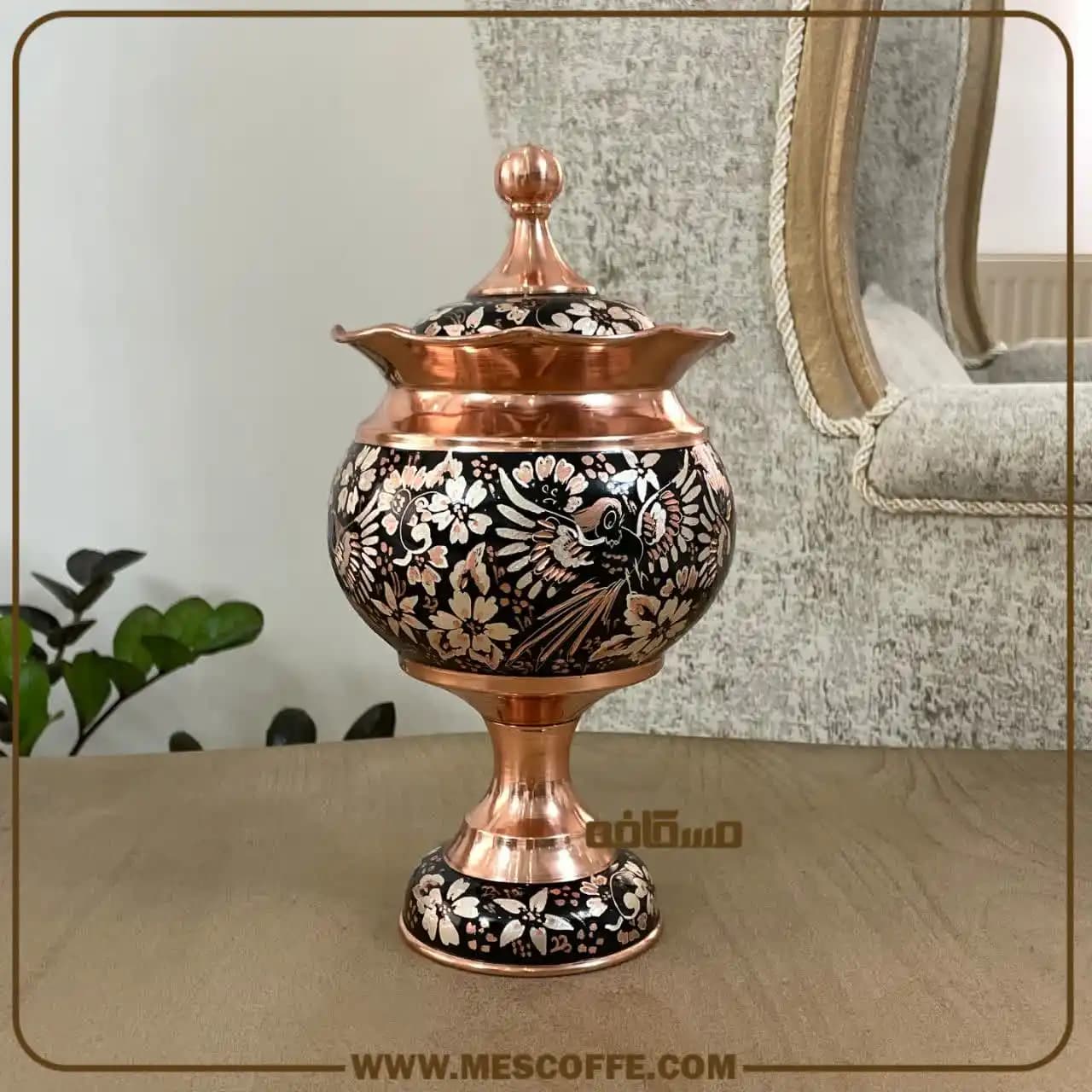 شکلات خوری مسی نقره کوب زنجان(کد2039) — تصویر ۸