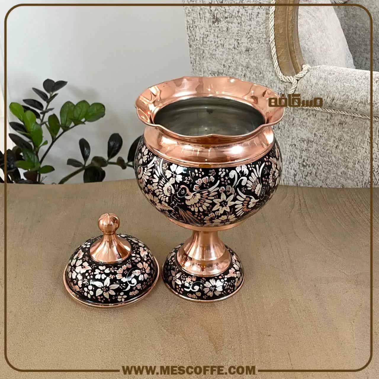 آجیل خوری مسی نقره کوب زنجان(کد2040) — تصویر ۲