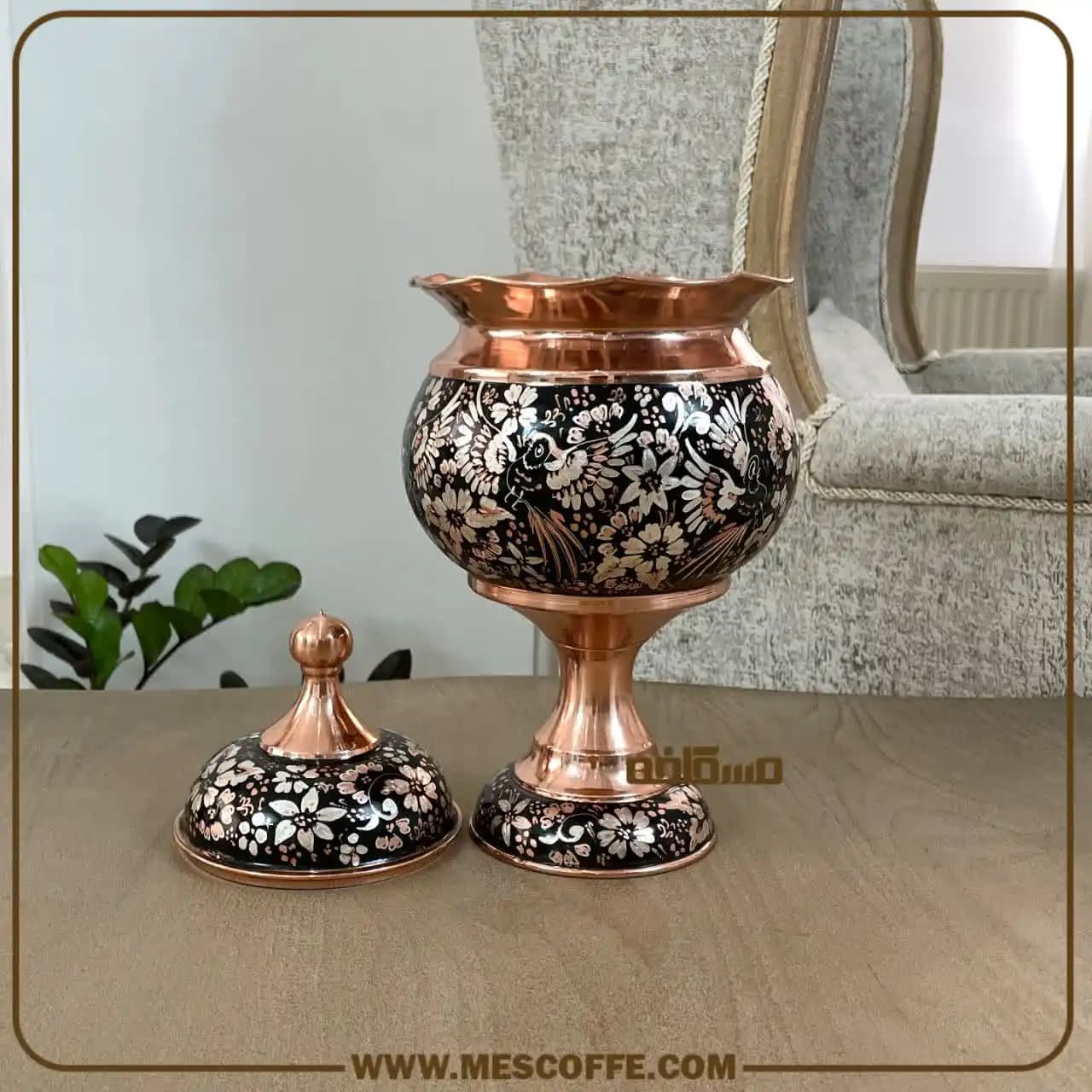 آجیل خوری مسی نقره کوب زنجان(کد2040) — تصویر ۴