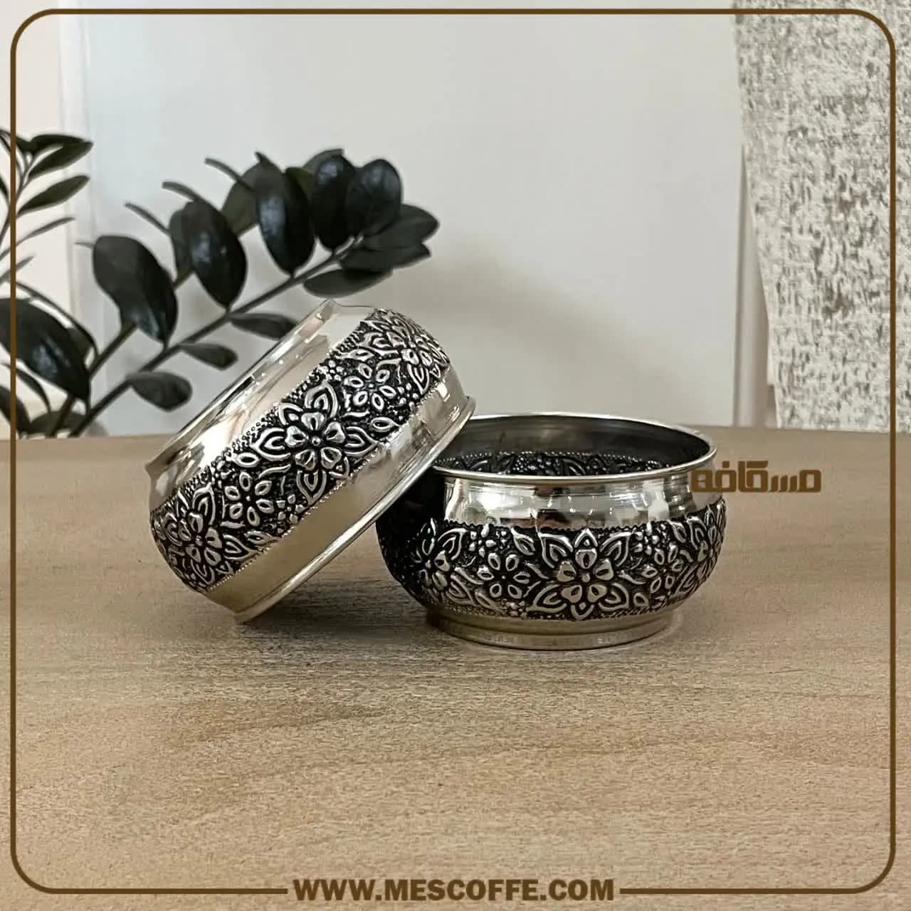 پیاله آجیل خوری مسی کروم(مدل گلبرگ/کد1791)