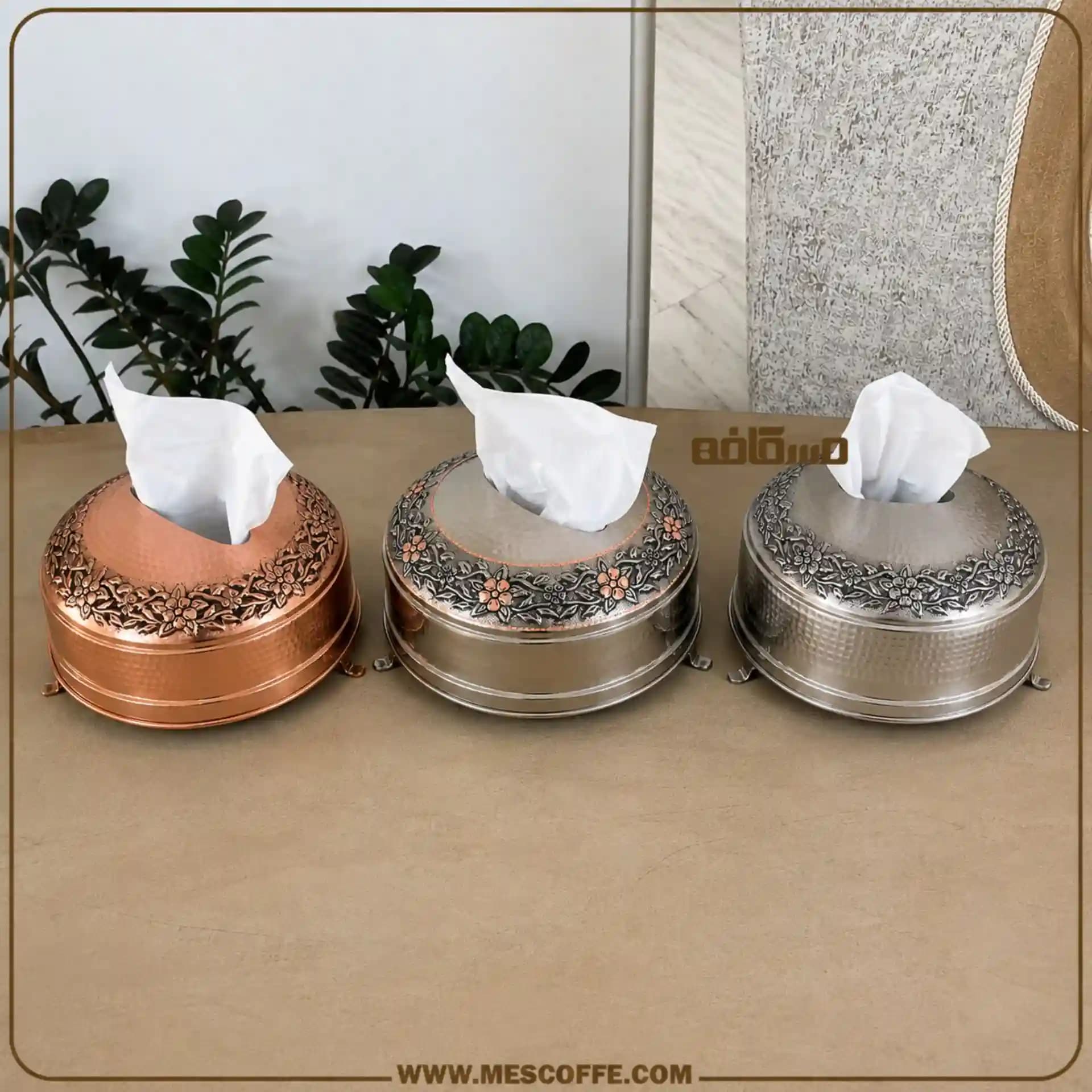 جادستمال کاغذی مسی الماستراش(مدل گل سرخ)
