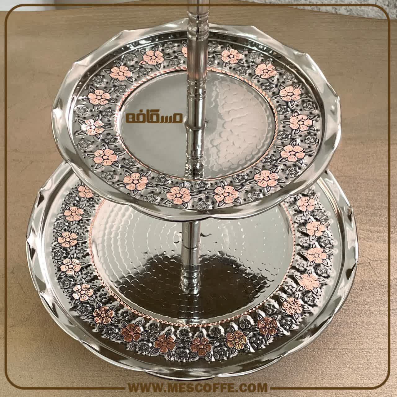 شیرینی خوری مسی الماستراش(مدل گل سرخ/کد1916) — تصویر ۲
