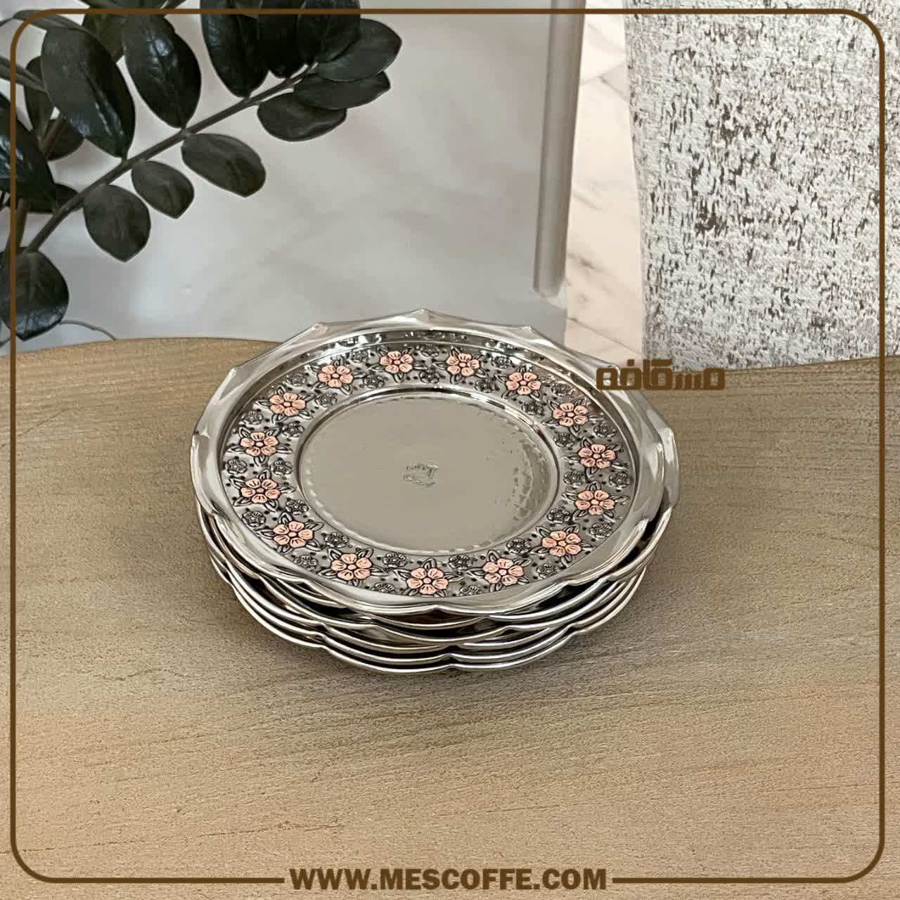 پیش دستی مسی الماستراش(مدل گل سرخ/کد1882) — تصویر ۳