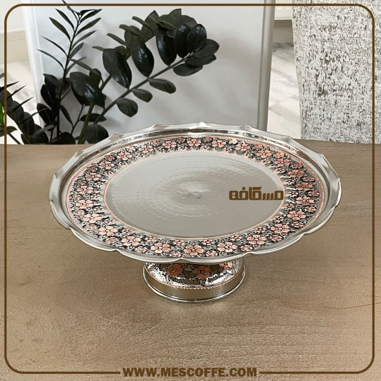 شیرینی خوری مسی پایه دار(گل سرخ/کد1864) — تصویر ۶