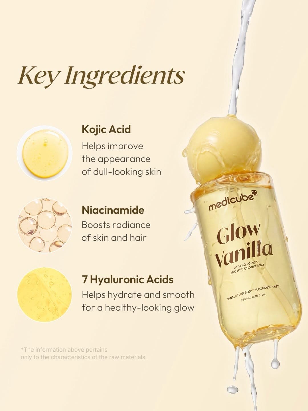 میست خوشبوکننده، آبرسان و درخشان‌کننده مو و بدن وانیلی مدی کیوب | medicube Glow Vanilla Hair Body Fragrance Mist — تصویر ۹