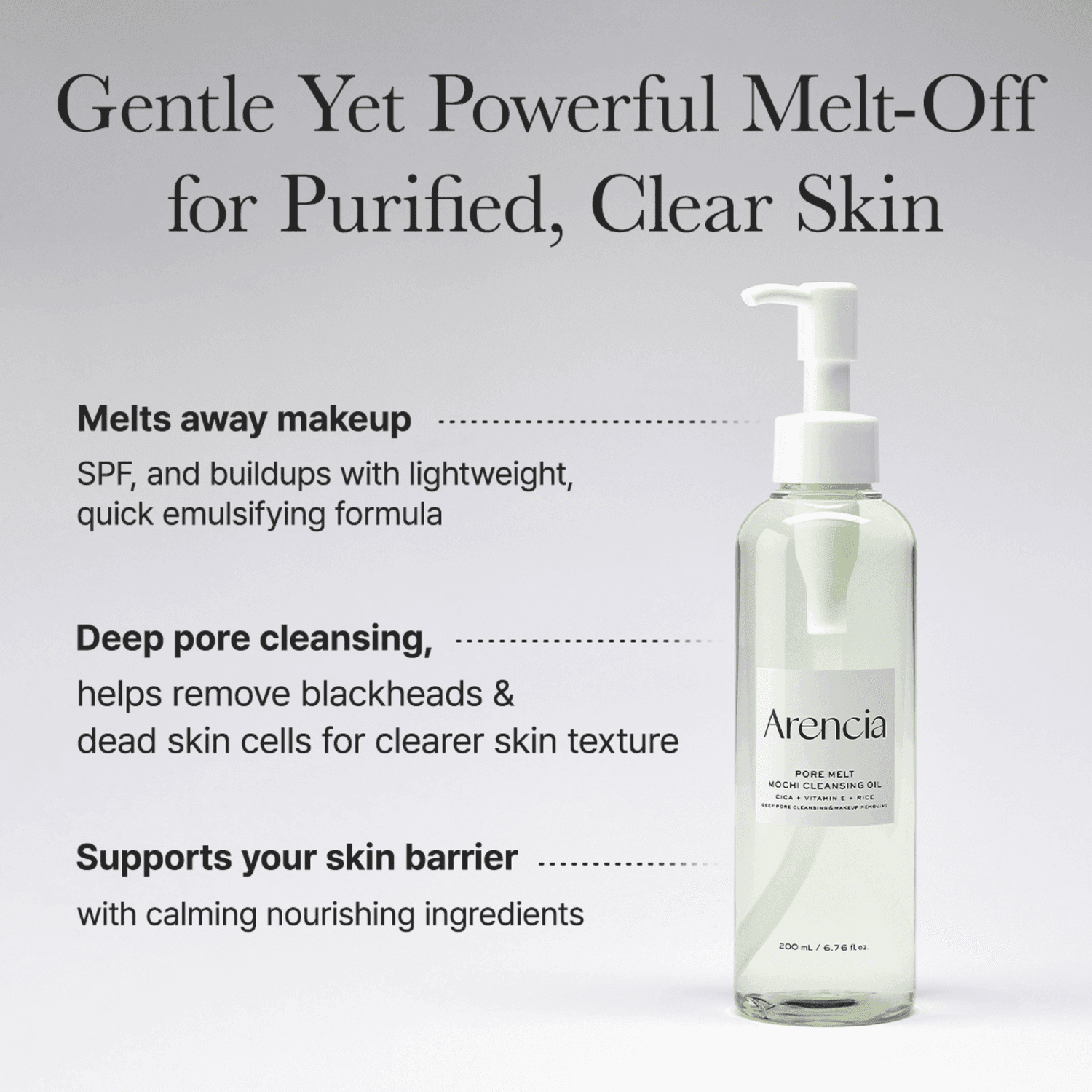شوینده روغنی کنترل منافذ موچی آرنسیا (Pore melt mochi cleansing oil Arencia) — تصویر ۵