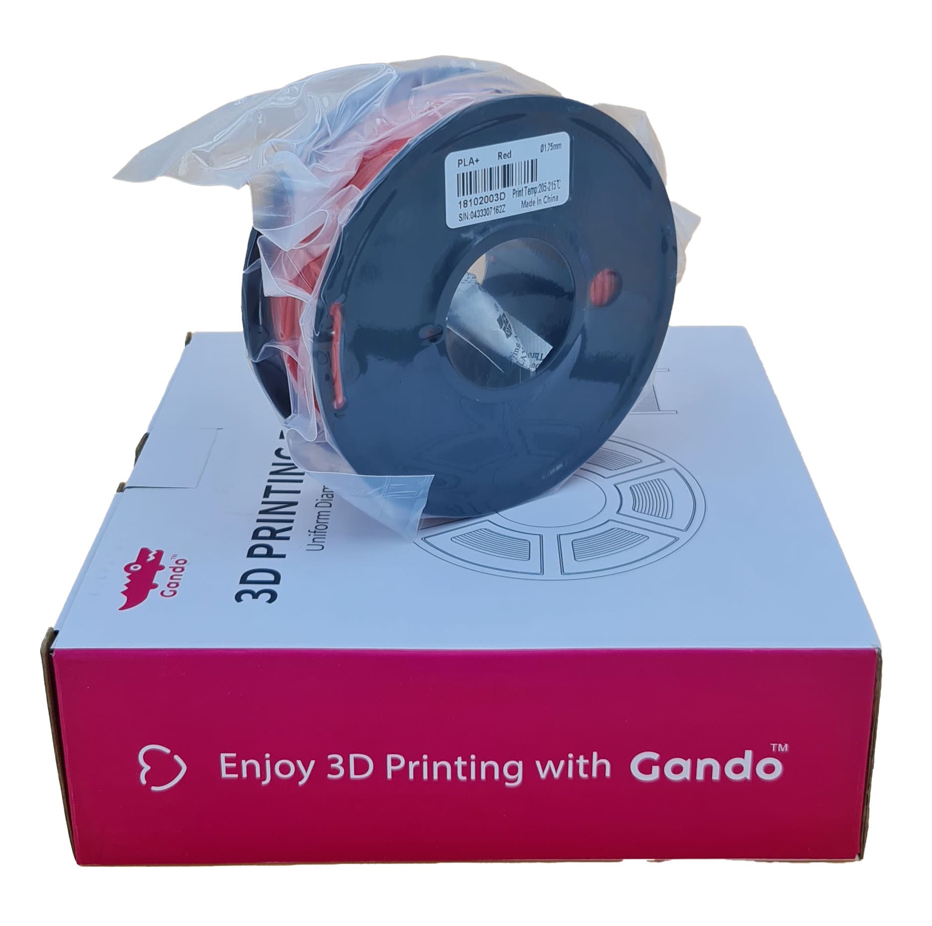 فیلامنت PETG برند گاندو (قرمز، 250گرم) — تصویر ۲