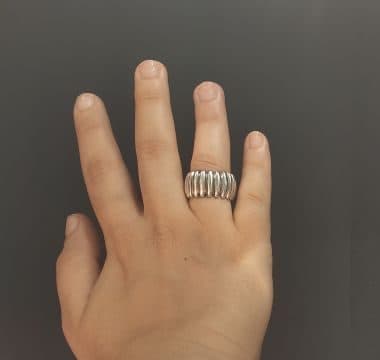 انگشتر نقره کرکره ای — تصویر ۲