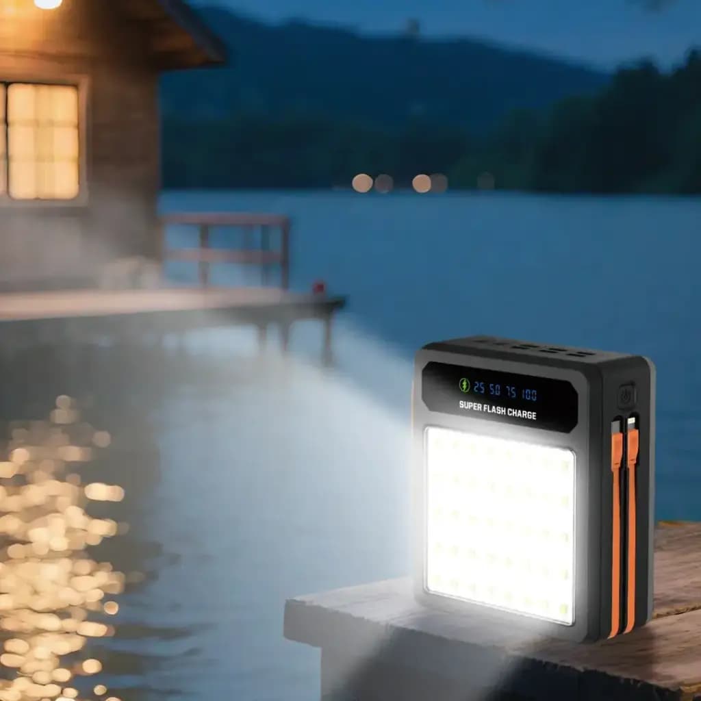 پاوربانک خورشیدی 80000 میلی آمپر پرودو Laros مدل (PDPB80) Porodo Laros Solar Power Bank with 22.5W Fast Charging & Built-In Cable — تصویر ۴