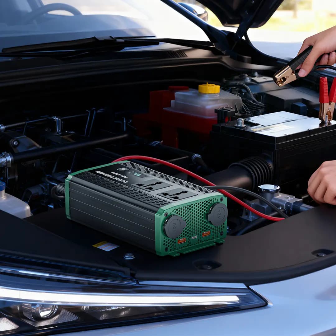 اینورتر خودرو 800 وات GC-350 گرین لاین(GNGC350CRINBK)Green Lion GC-350 Car Inverter – Black — تصویر ۴