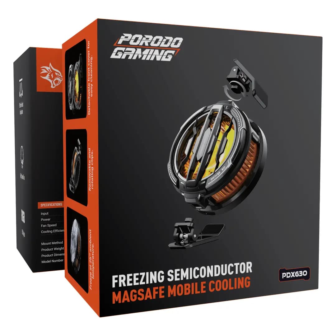 فن خنک‌کننده گیمینگ موبایل پرودو مدل (PDX630) Porodo Gaming Freezing Semiconductor MagSafe Mobile Cooling — تصویر ۵
