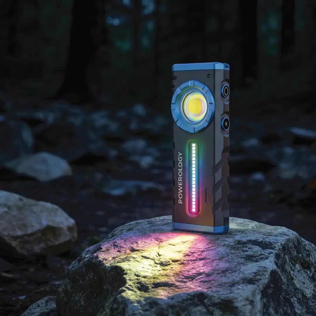چراغ کار شارژی قابل حمل Venus پاورولوژی(PWZF8313GY)Powerology Venus Portable Work Light – Gray — تصویر ۲