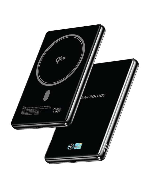 پاوربانک مگسیف فوق باریک 10 هزار Skye پاورولوژی(PPBKLYD89BK)Powerology Skye 10000mAh MagSafe Power Bank – Black — تصویر ۹