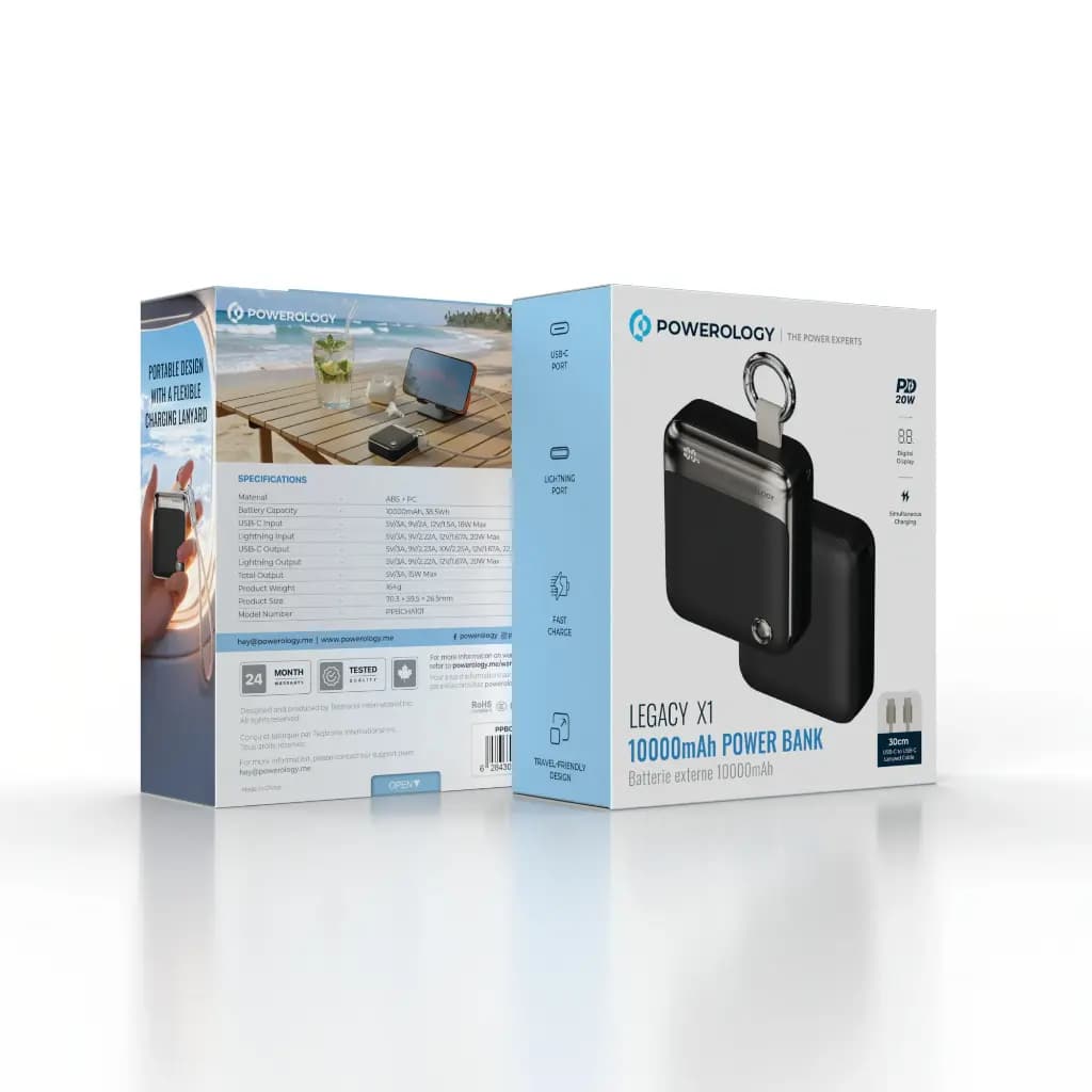 پاوربانک مینی 10 هزار میلی آمپر LEGACY X1 پاورولوژی(PPBCHX1)POWEROLOGY LEGACY X1 10000mAh POWER BANK — تصویر ۸