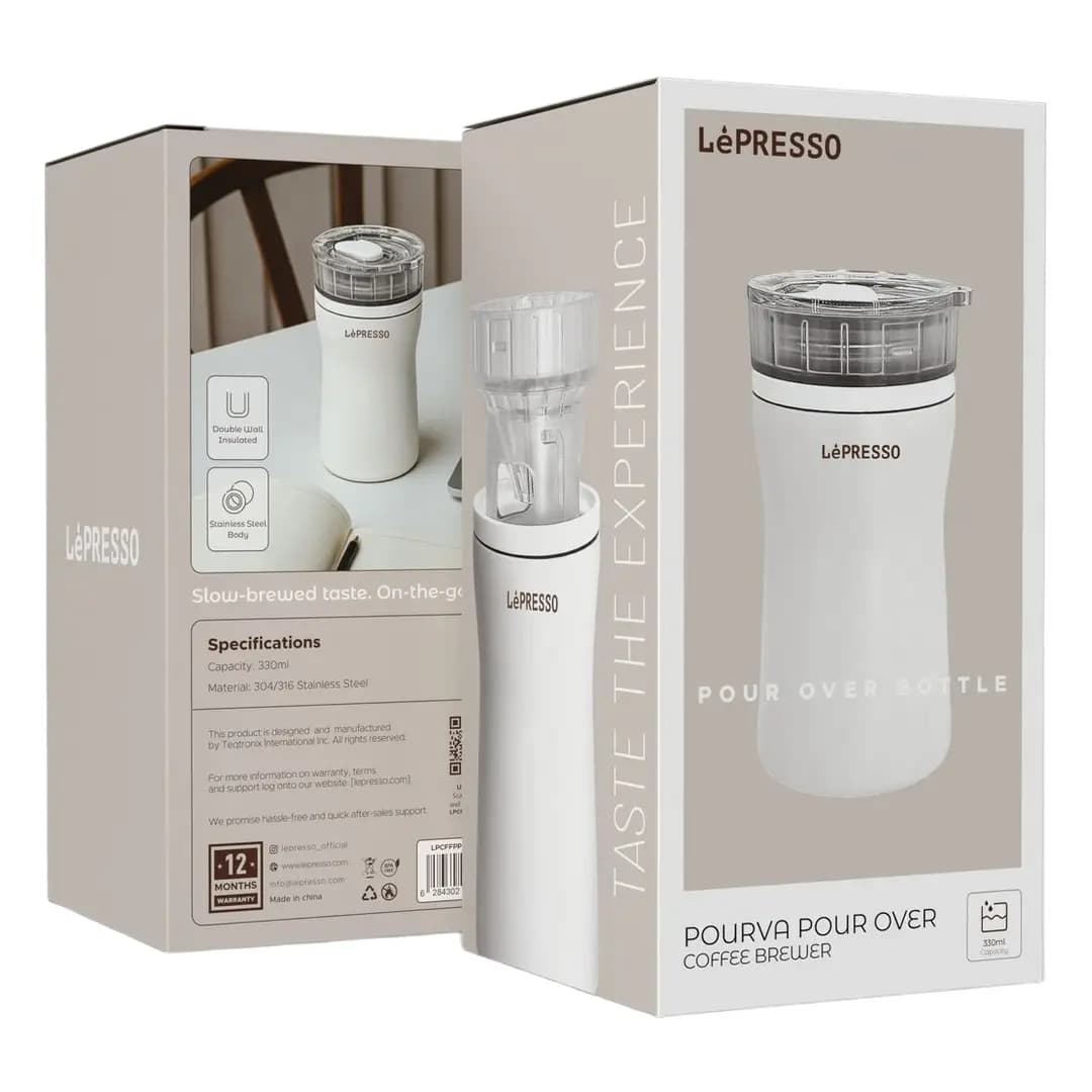 قهوه ساز دستی PourVa Pour Over لپرسو(LPCFFPPC0053WH)Lepresso PourVa Pour Over Coffee Brewer – White — تصویر ۳