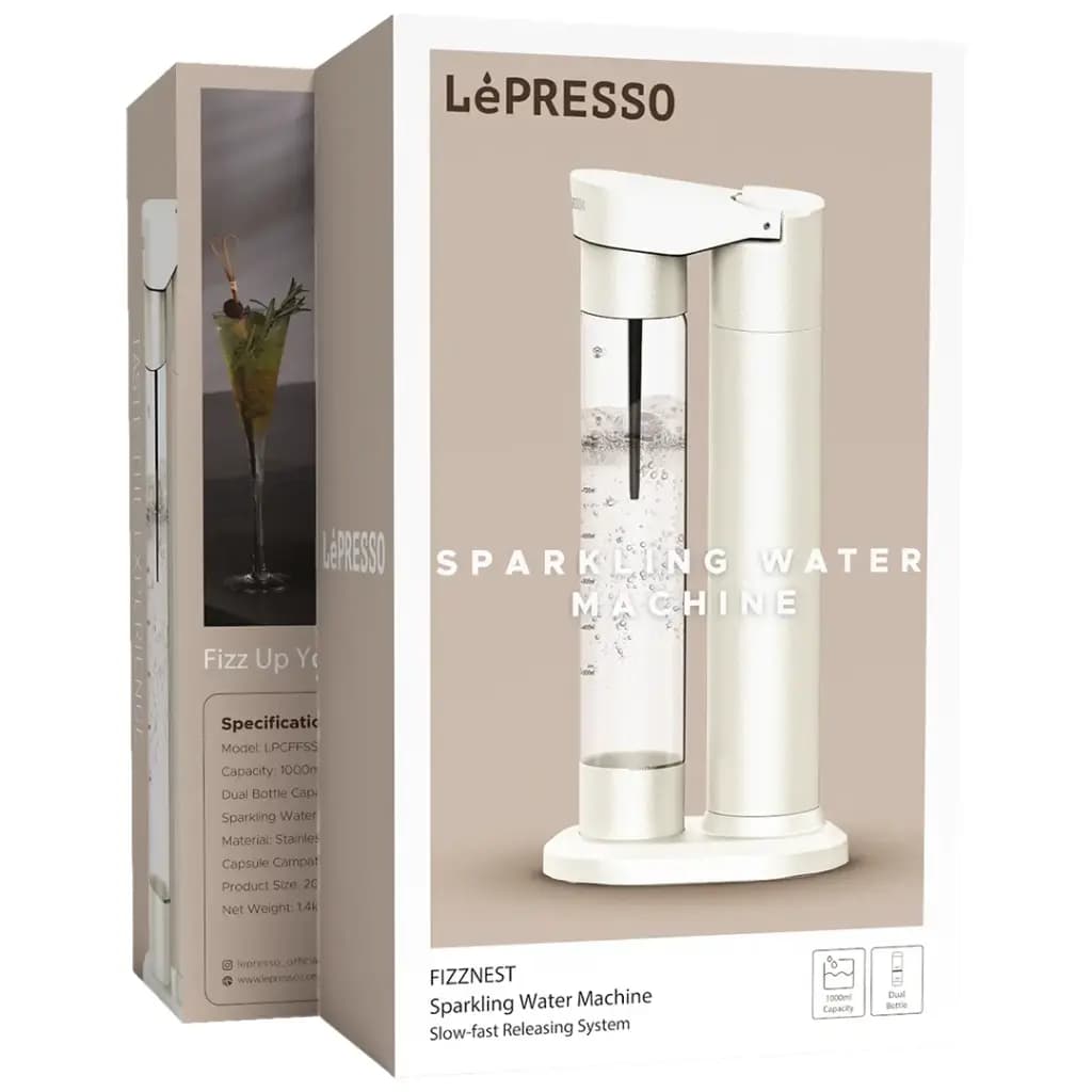 سودا ساز یا دستگاه گازدارکننده آب 1 لیتری لپرسو(LPCFFSSM0097)Lepresso Fizznest Sparkling Water Machine — تصویر ۳