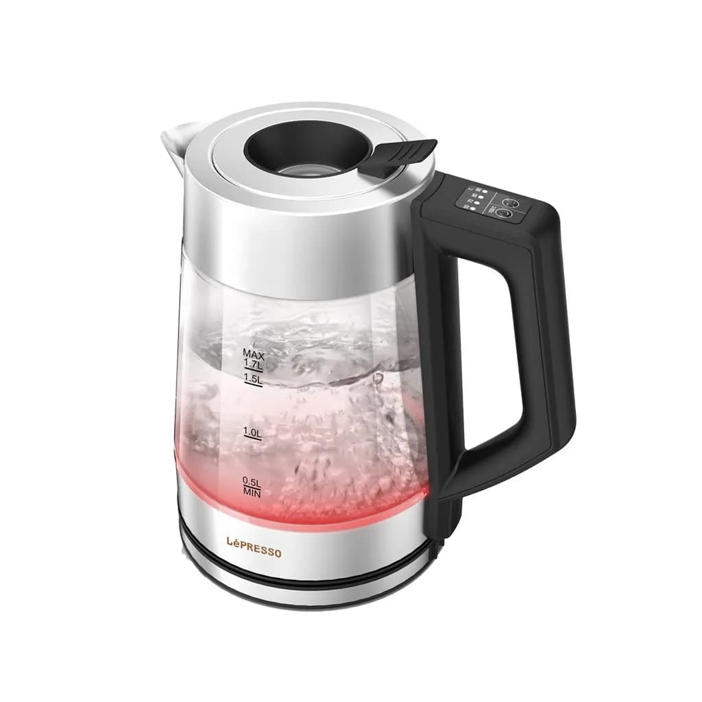 کتری برقی شیشه ای 1.7 لیتری لپرسو(LPCFFM0008)LePresso Multi-Temperature Illuminated Glass Kettle – Black