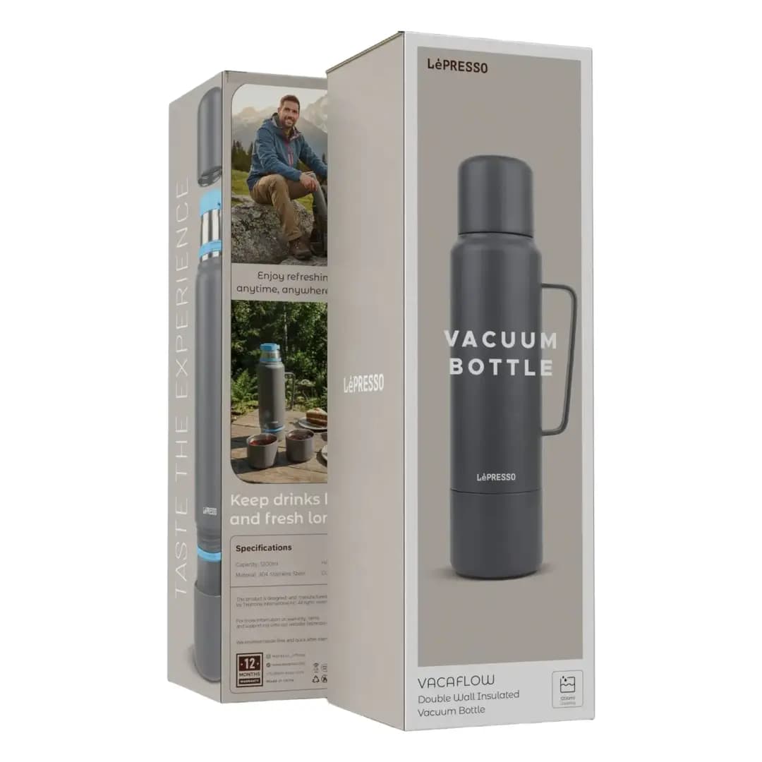 فلاسک دو جداره 1.2 لیتر Vacaflow لپرسو(LPCFFVF0028GY)Lepresso Vacaflow Double Wall Insulated Vacuum Bottle – Grey — تصویر ۸