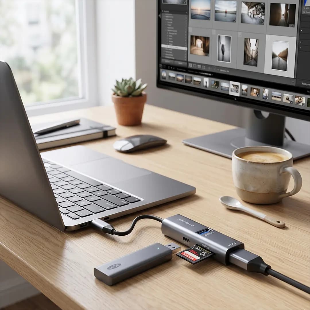 مینی هاب آلومینیومی USB-C سه پورت پاورولوژی(PWJT424BK)Powerology Aluminum Mini USB-C Hub – Black — تصویر ۱۰