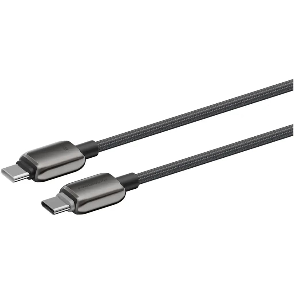 کابل USB-C به USB-C سری زینکو 60 وات پاورولوژی(PWDC60DGY)Powerology Zinco Series USB-C to USB-C – Dark Gray — تصویر ۵