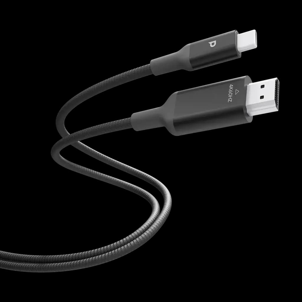 کابل تبدیل USB-C به HDMI مدل PowerSync Flex 4K پاورولوژی(PCAB028GY)Powerology Power Sync Flex 4K USB-C to HDMI 2m Cable – Gray — تصویر ۵