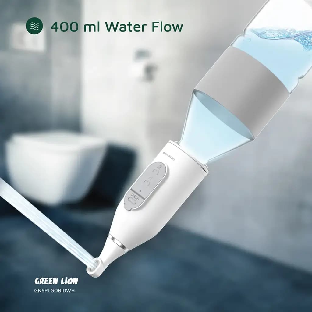 خودشور یا بیده قابل حمل شارژی Splash Go گرین لاین(GNSPLGOBIDWH)Green Lion Splash Go Portable Bidet – White — تصویر ۲