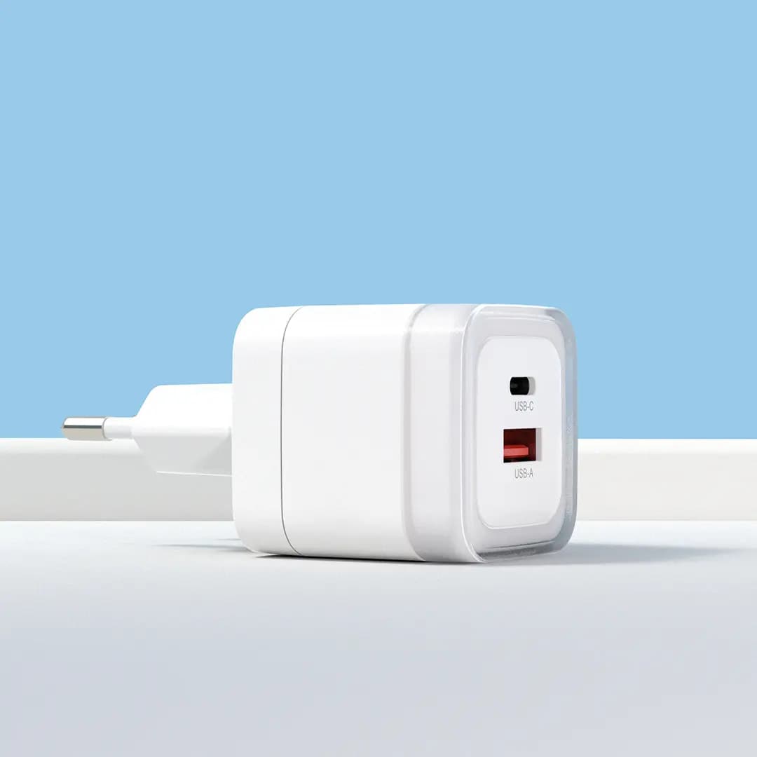 شارژر فست شارژ 35 وات 2 خروجی Lunex پاورولوژی(PWFC554EWH)Powerology Lunex Series Fast Charging Adapter PD 35W – White — تصویر ۴