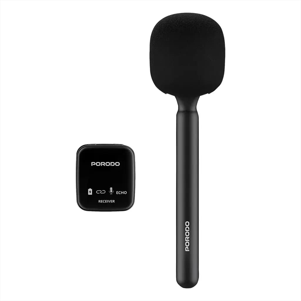 میکرفون دو کاره یقه ای و دستی پرودو(PD-LFST133)Porodo Two-Device Connect Handheld Lavalier Microphone – Black — تصویر ۶