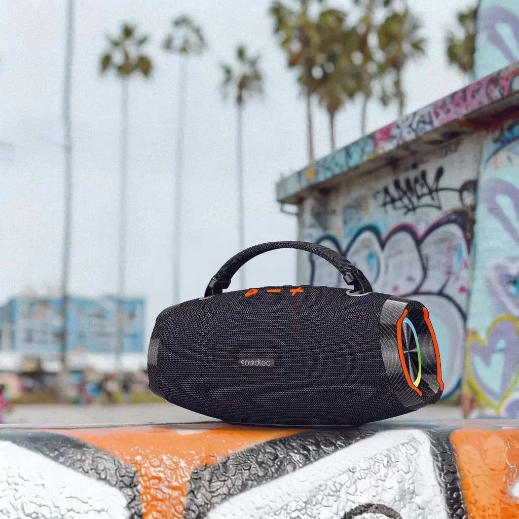 اسپیکر شارژی قابل حمل 100 وات Nancy پرودو(PDSTF7BK)Porodo Soundtec Nancy Portable Stereo Speaker TWS Pairing – Black — تصویر ۹