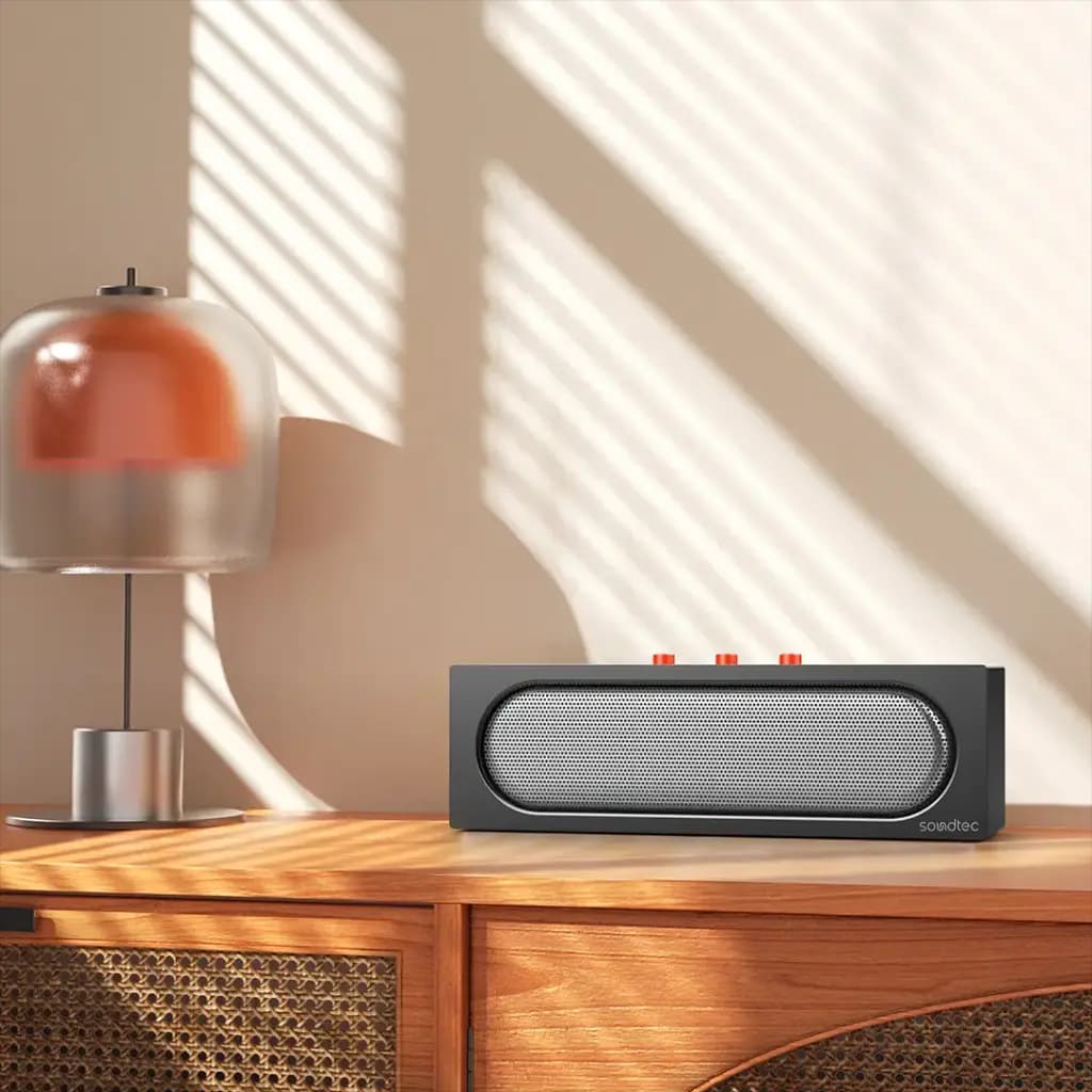 اسپیکر شارژی قابل حمل VibeBar پرودو(PDWBT512BK)Porodo Soundtec Vibe Bar Portable Stereo Speaker – Black — تصویر ۹