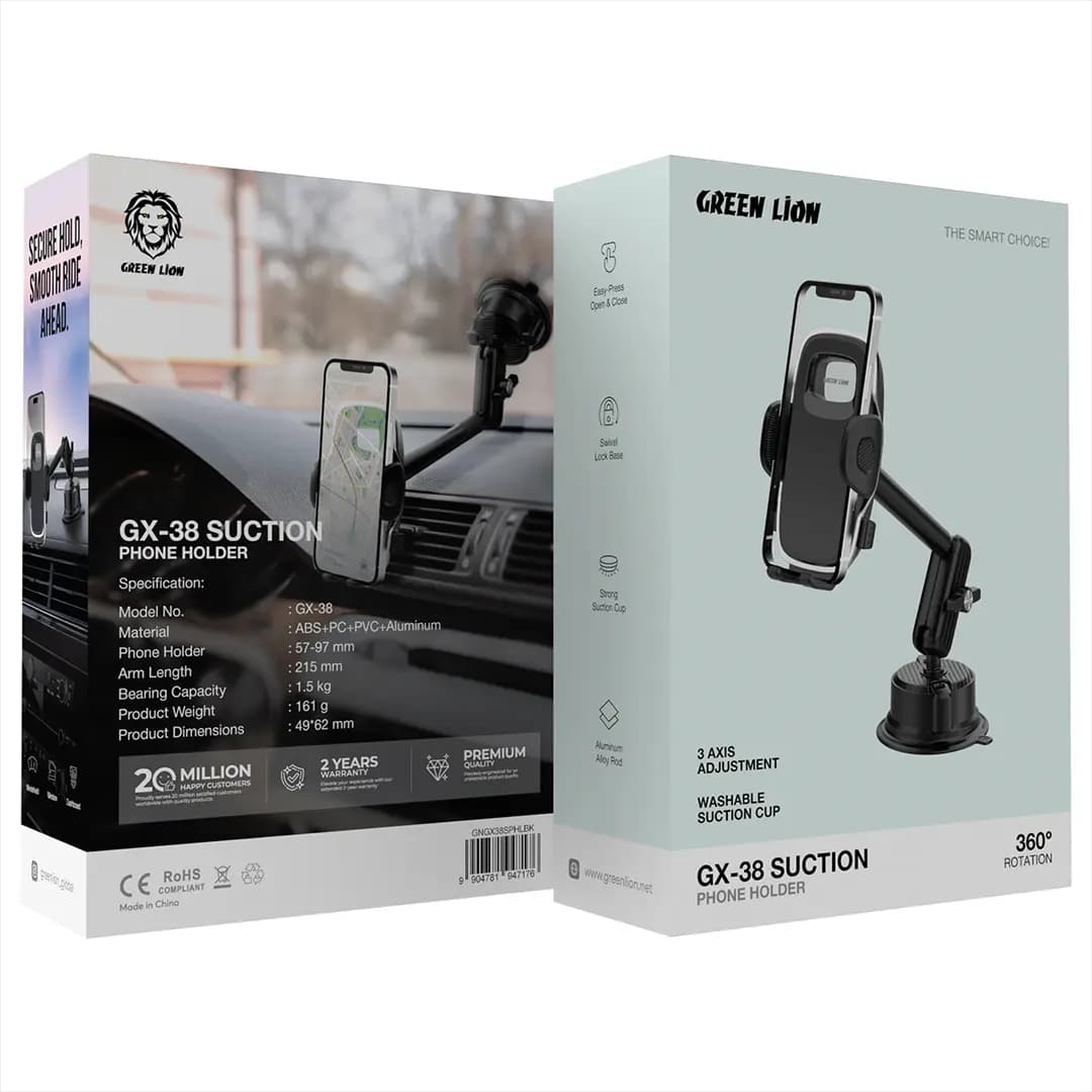 هولدر موبایل GX-38 گرین لاین(GNGX38SPHLBK)Green Lion GX-38 Suction Phone Holder – Black — تصویر ۷