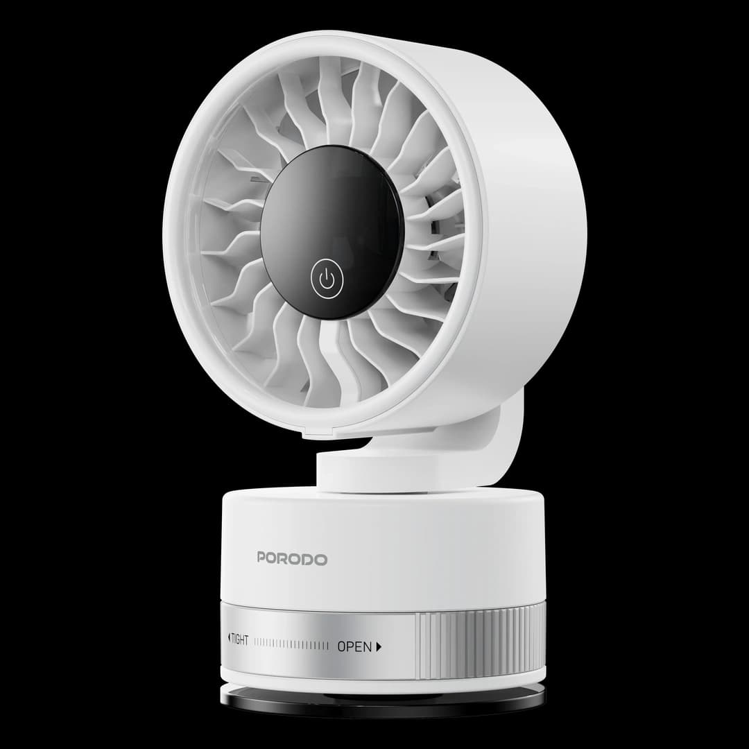 پنکه شارژی قابل حمل Chillo Luxe پرودو(PDLFSTF608WH)Porodo Chillo Luxe Portable Suction Cup Fan with 4000mAh Rechargeable Battery — تصویر ۸