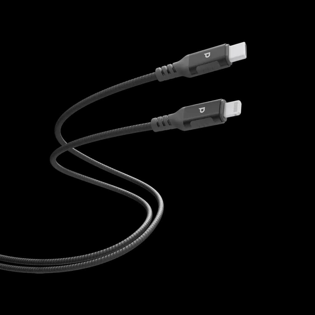 کابل نایلونی تایپ سی به لایتنینگ 60 وات 2 متری پاورولوژی(PCAB019)Powerology Power Sync Weave USB-C to Lightning PD 60W – Black — تصویر ۵