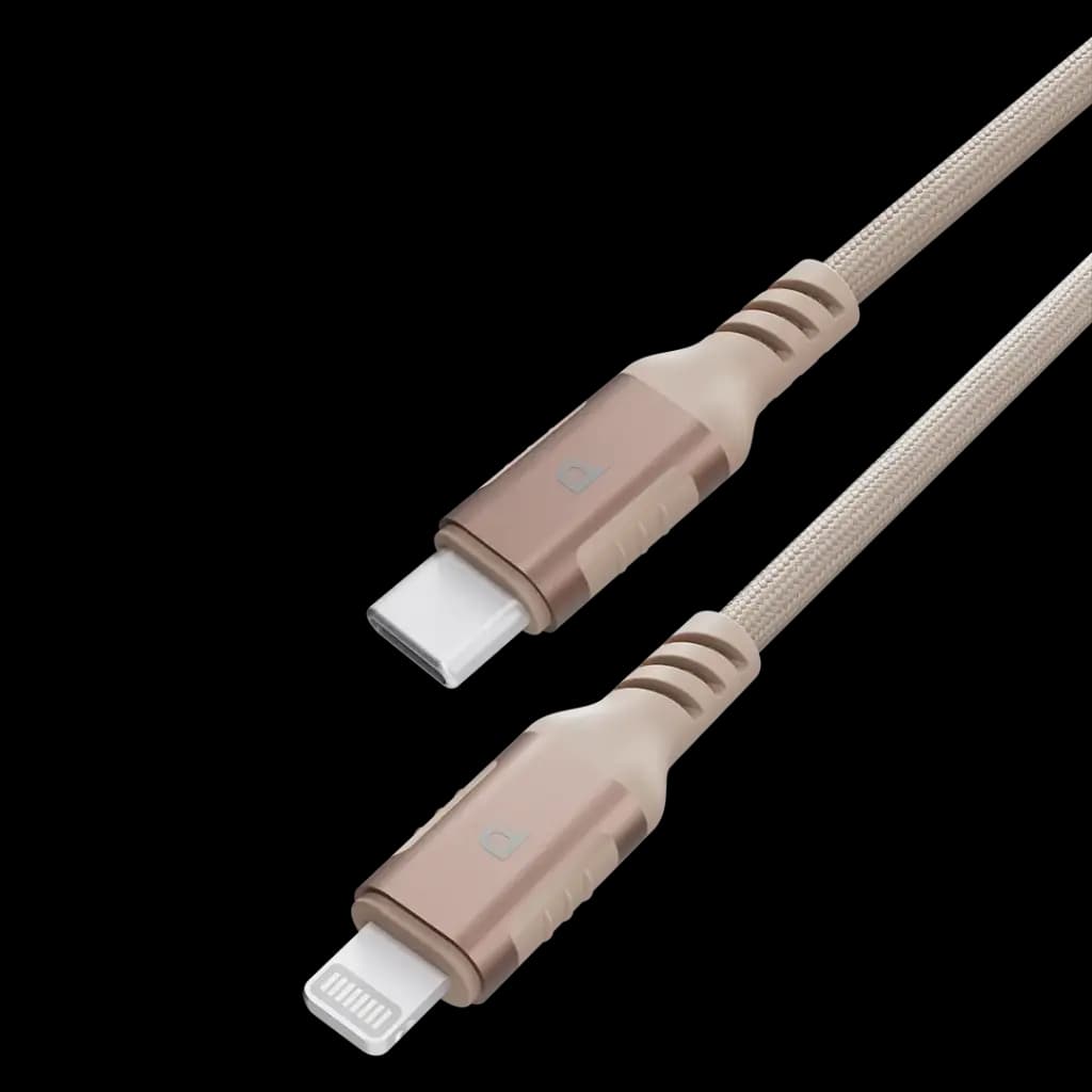کابل نایلونی تایپ سی به لایتنینگ 30 وات پاورولوژی(PCAB018)Powerology Power Sync Weave USB-C to Lightning PD 30W — تصویر ۴