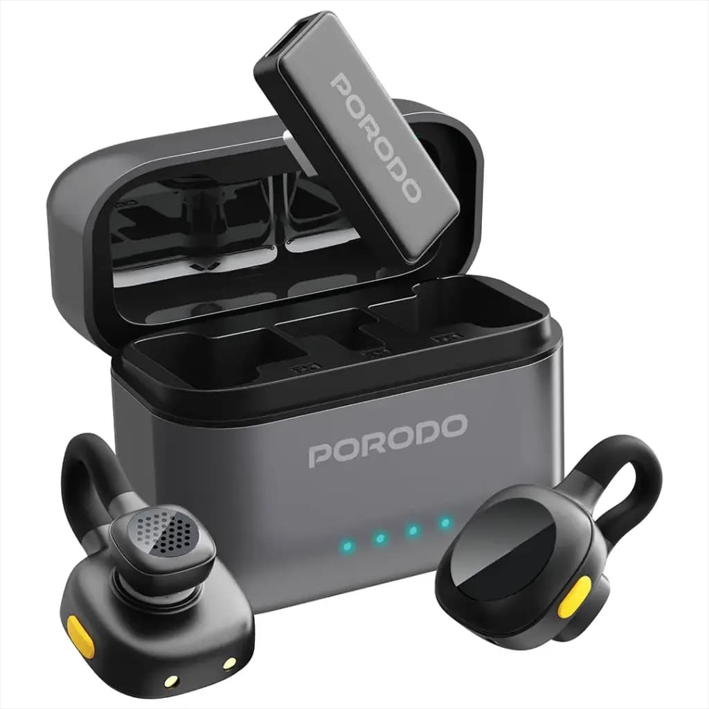 میکروفون دو نفره Movo پرودو(PDLAMPHF76)Porodo Movo Lavalier Microphone Type-C Connector – Black