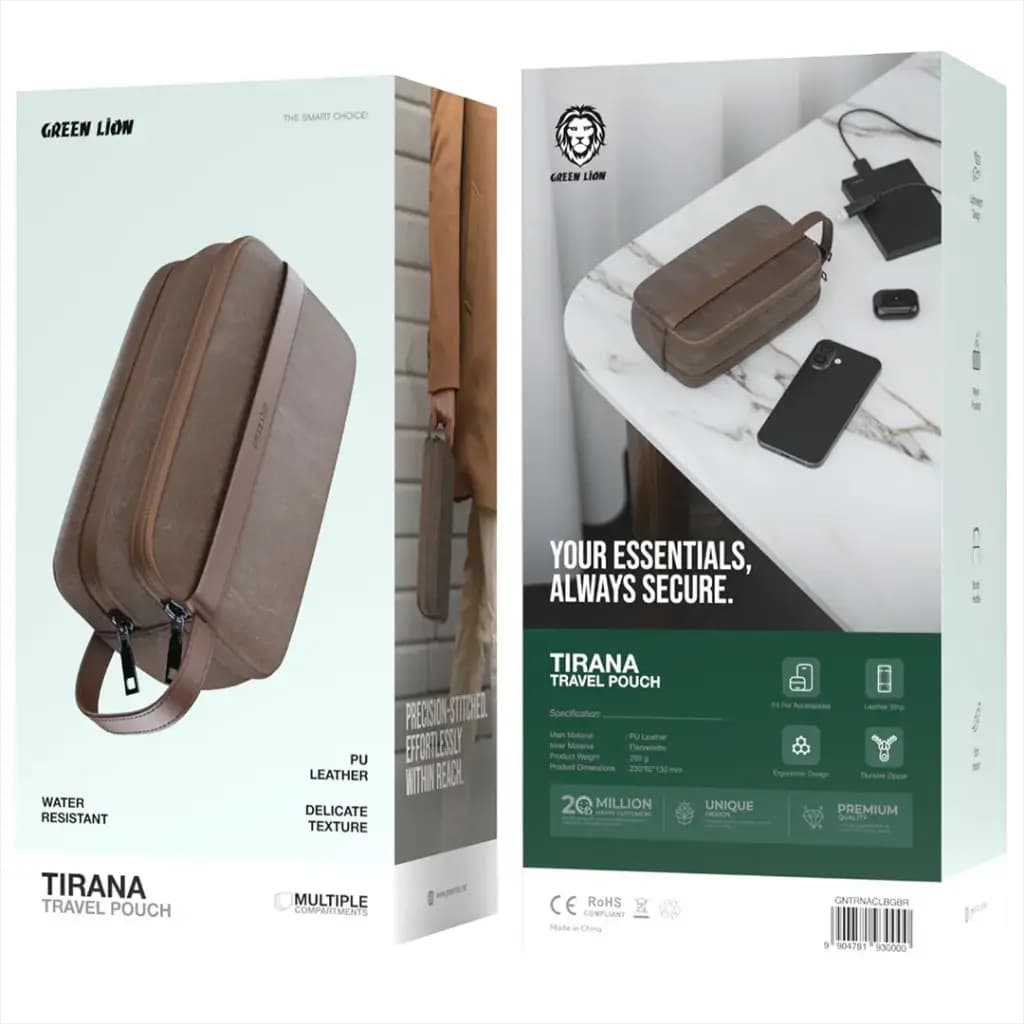 کیف دستی لوازم جانبی Tirana گرین لاین(GNTRNACLBG)Green Lion Tirana Travel Pouch — تصویر ۷