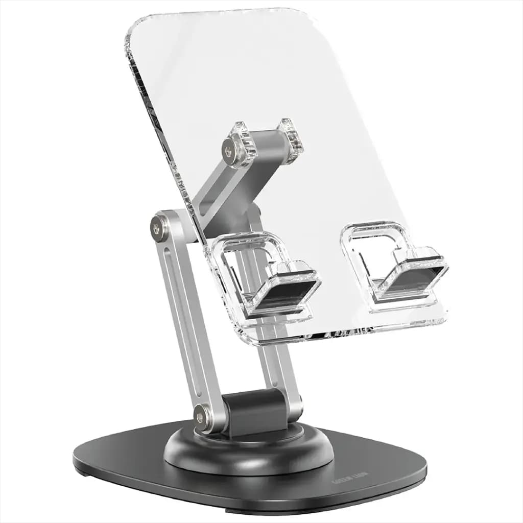 استند رومیزی جمع شونده موبایل و تبلت M3 گرین لاین(GNGX48HLD)Green Lion M3-Transparent Phone & Tablet Holder – Black