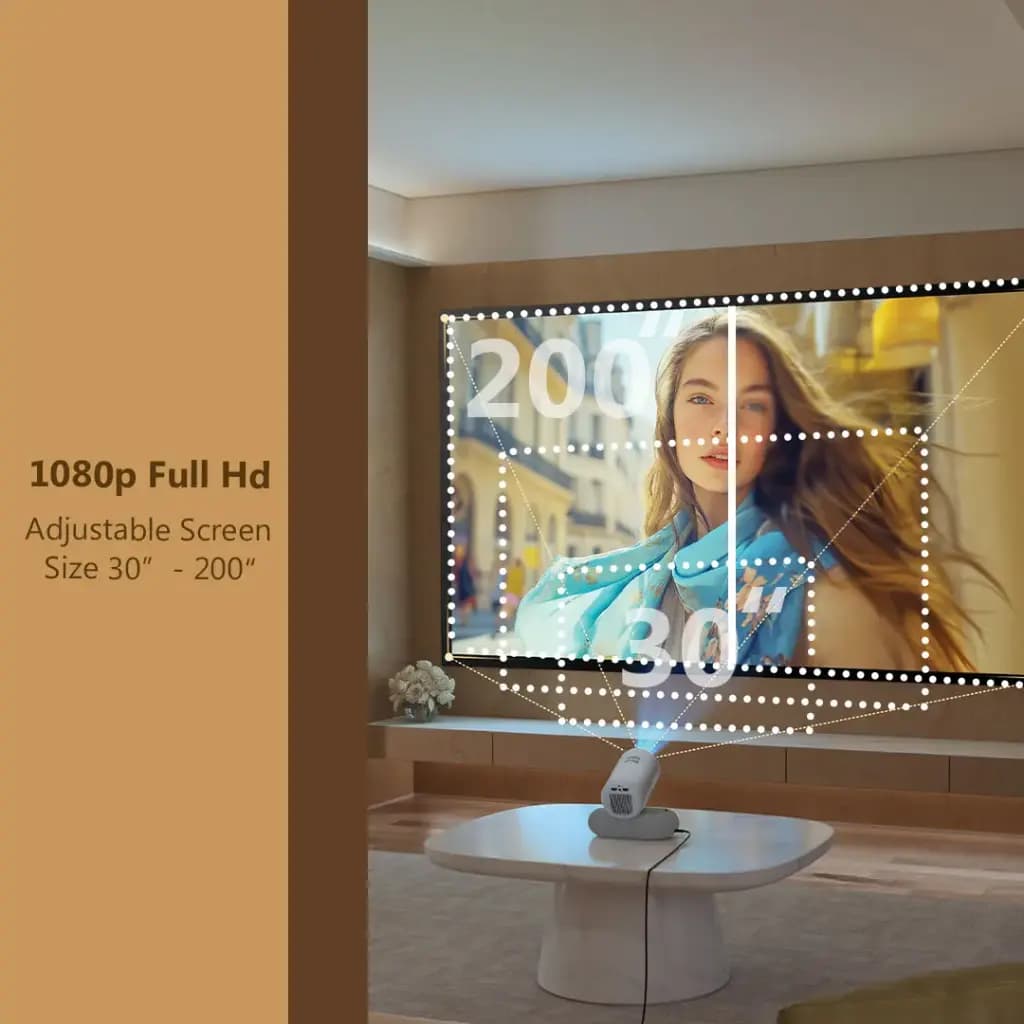 ویدئو پروژکتور Lumacast پرودو(PDPR2236)Porodo Lumacast Smart Full HD Projector Auto Focus & Keystone – White — تصویر ۶