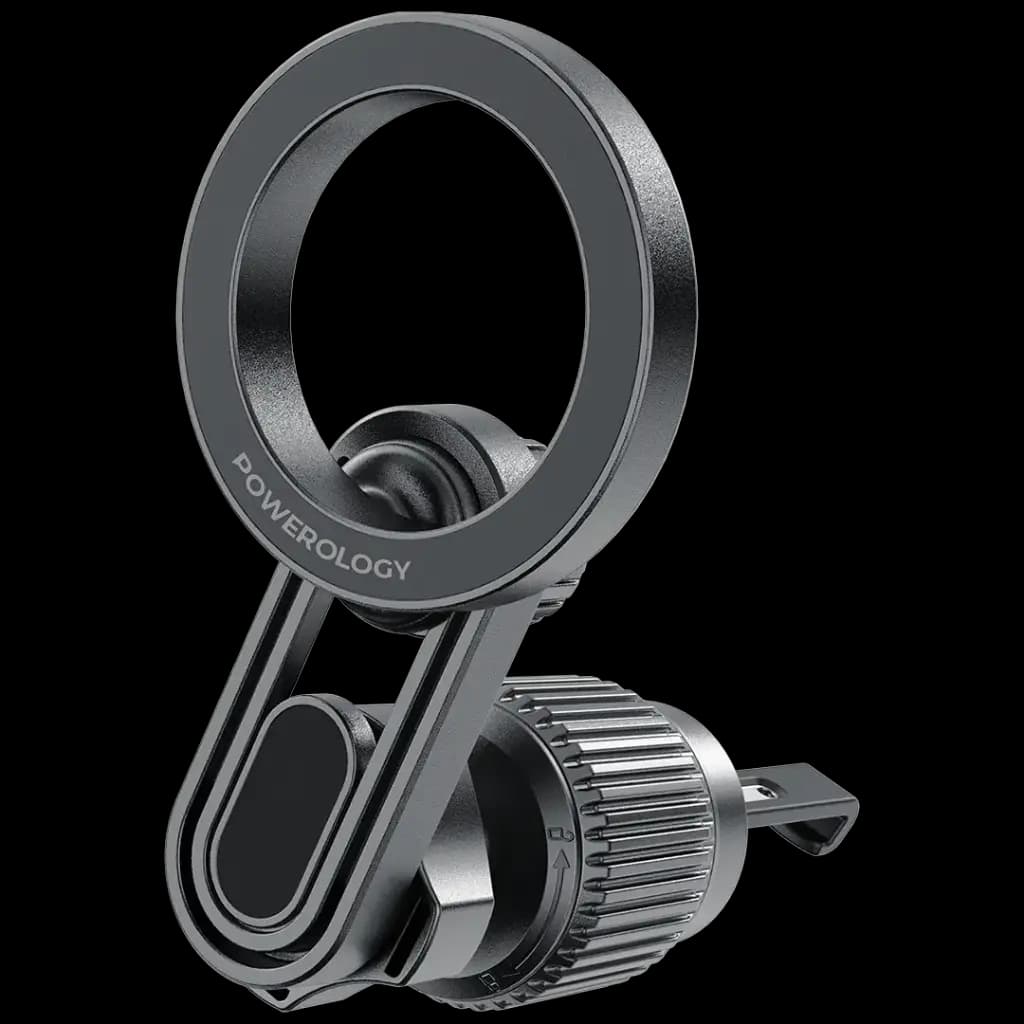 هولدر مگسیف دریچه کولر SnapMount پاورولوژی(PWS6M09)Powerology SnapMount MagSafe Car Holder – Black — تصویر ۴