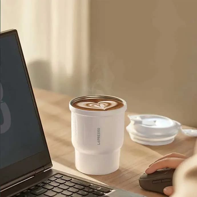 ماگ عایق دار نوشیدنی سرد و گرم 450 میل لپرسو( LPCM450)Lepresso Insulated Tumbler Hot & Cold Drinks — تصویر ۴