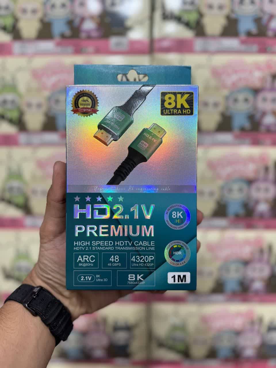 کابل HDMI 8K ULTRA HD یک متری مدل HD2.1V PREMIUM اورجینال وارداتی — تصویر ۲