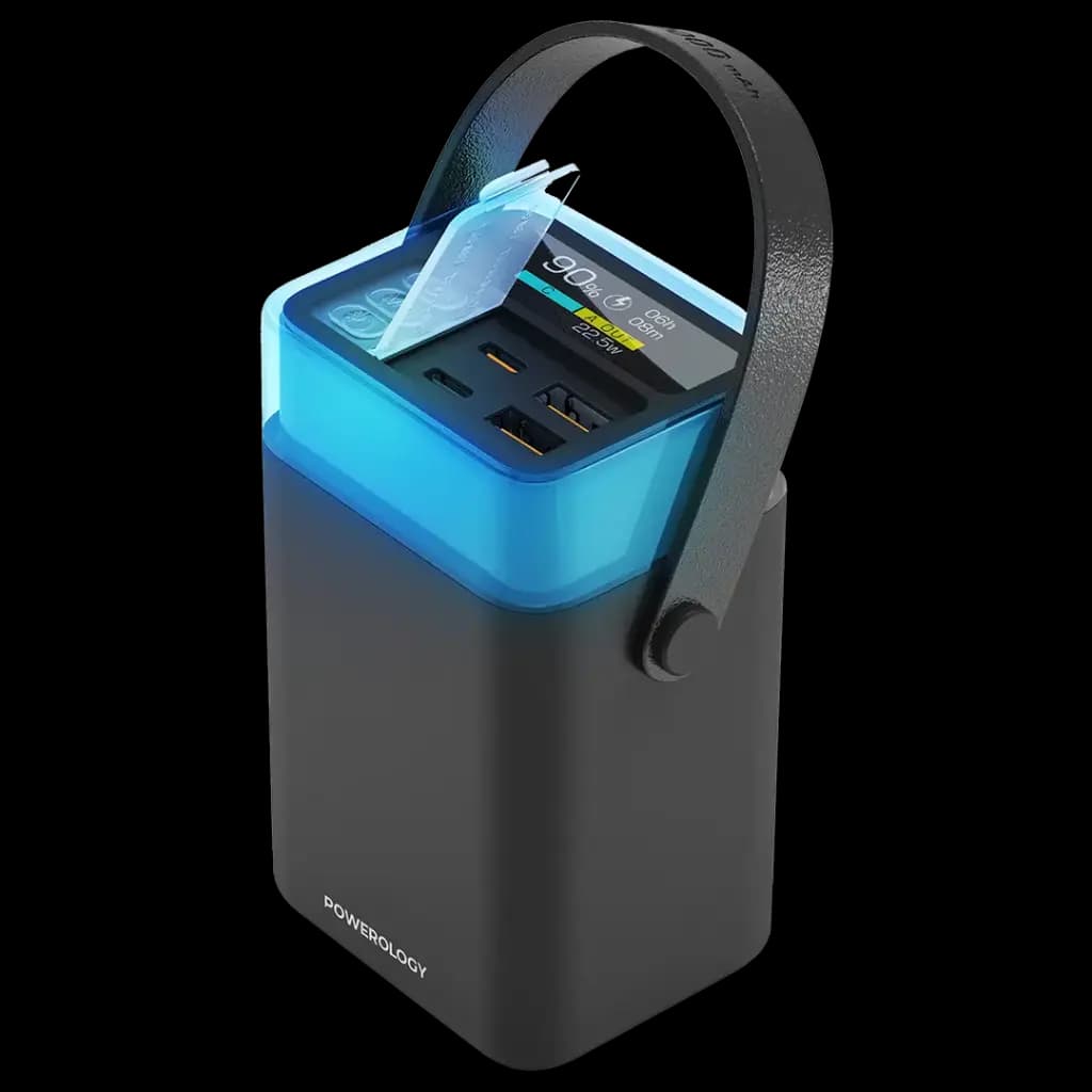 پاوربانک 40 هزار 65 وات Halo Beam پاورولوژی (PPBCHA92)Powerology Halo Beam 40000mAh Power Bank PD 65W – Black — تصویر ۷
