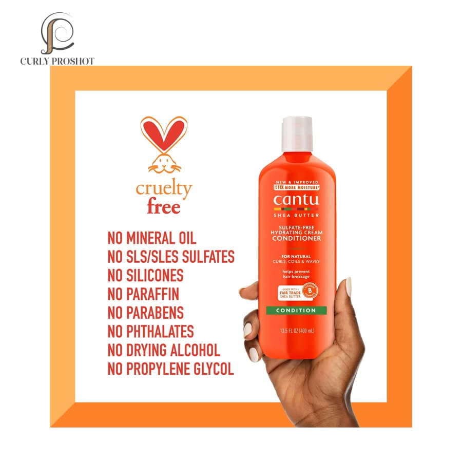 نرم کننده داخل حمام شی باتر کنتو Cantu Sulfate-Free Hydrating Cream Conditioner 400ml — تصویر ۱۰