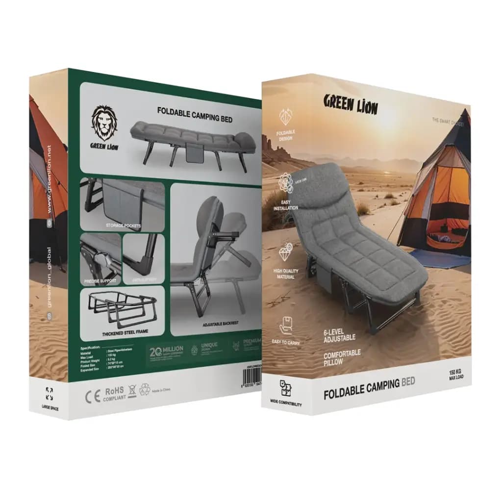 تخت تاشو کمپینگ گرین لاین(GNFLCPBEDGY)Green Lion Foldable Camping Bed – Gray — تصویر ۸