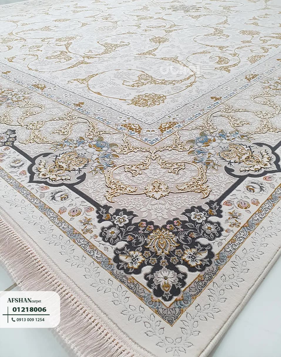 فرش 1200 شانه گل برجسته طرح اسلیمی کد 01218002 هلن — تصویر ۷