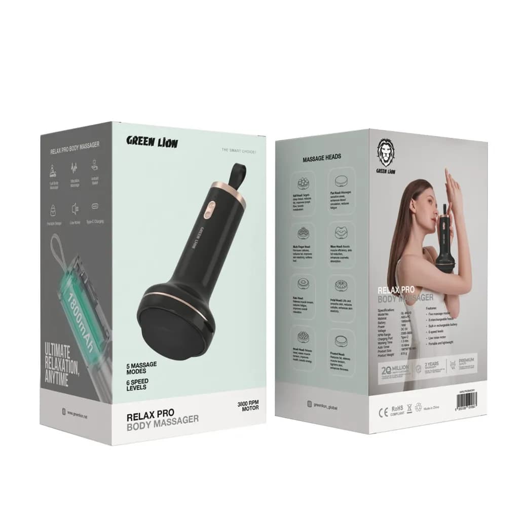 ماساژور چند حالته شارژی گرین لاین(GNRLPROBMGBK)Green Lion Relax Pro Body Massager — تصویر ۲