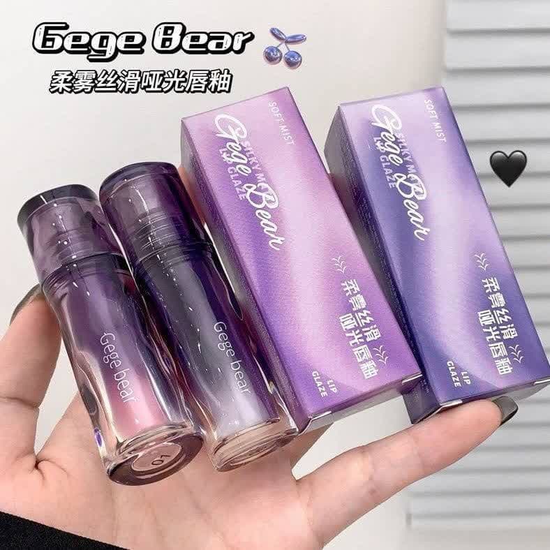 رژلب مخملی مات Gege Bear مدل Silky Matte Lip Glaz پوکه بنفش وارداتی — تصویر ۶