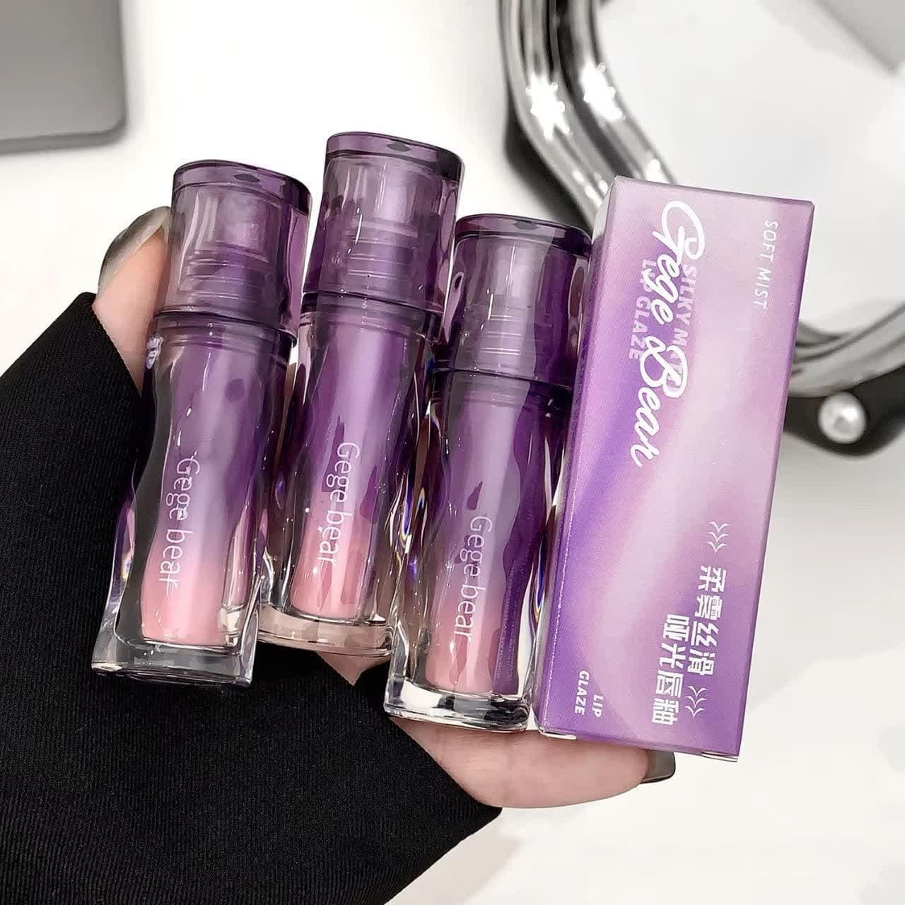 رژلب مخملی مات Gege Bear مدل Silky Matte Lip Glaz پوکه بنفش وارداتی — تصویر ۷