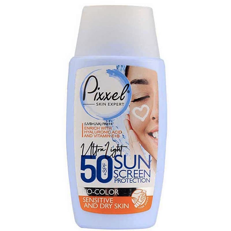 کرم ضد آفتاب پیکسل بی رنگ SPF50 پوست خشک و حساس — تصویر ۱۲